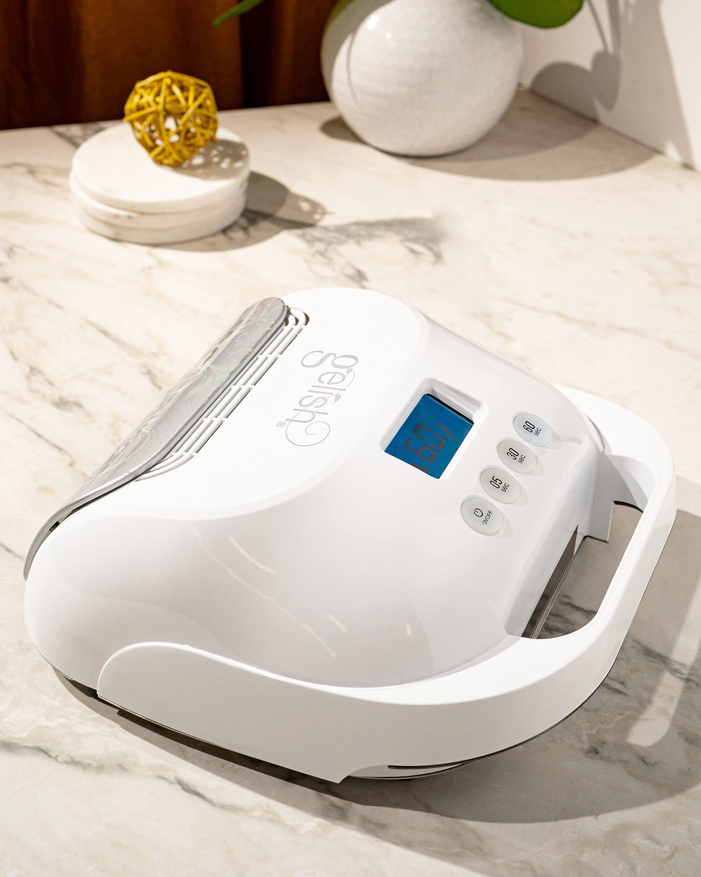 Gelish 18G Unplugged LED Light - Portable, Rechargeable, 36W, White & Silver, Intelligent Power Assist, Motion Sensors, Timer, Magnetic Tray