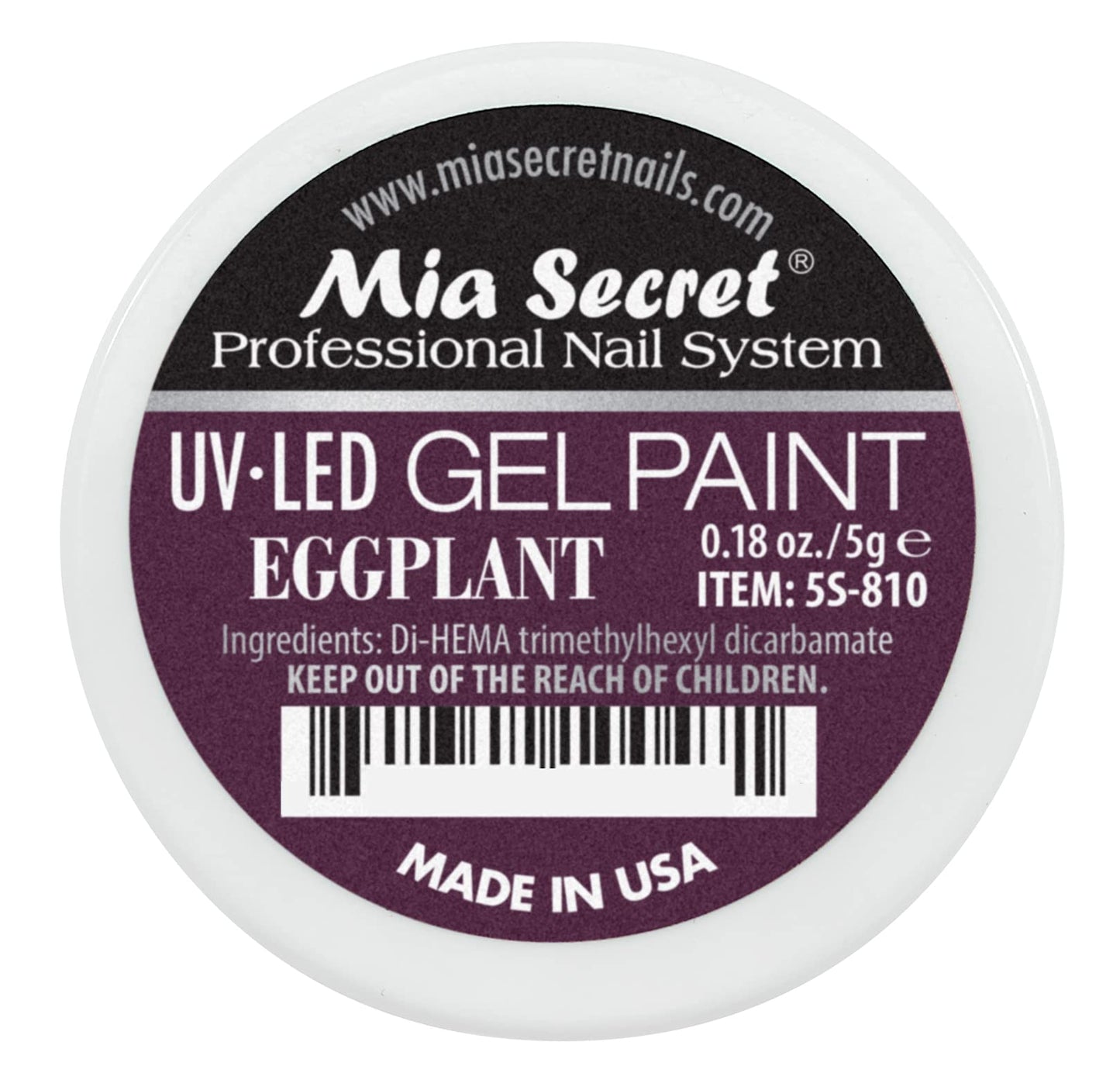 Mia Secret Professional Nail System UV/LED Gel Paint - 5 grams (Eggplant) Beauty & Personal Care Mia Secret
