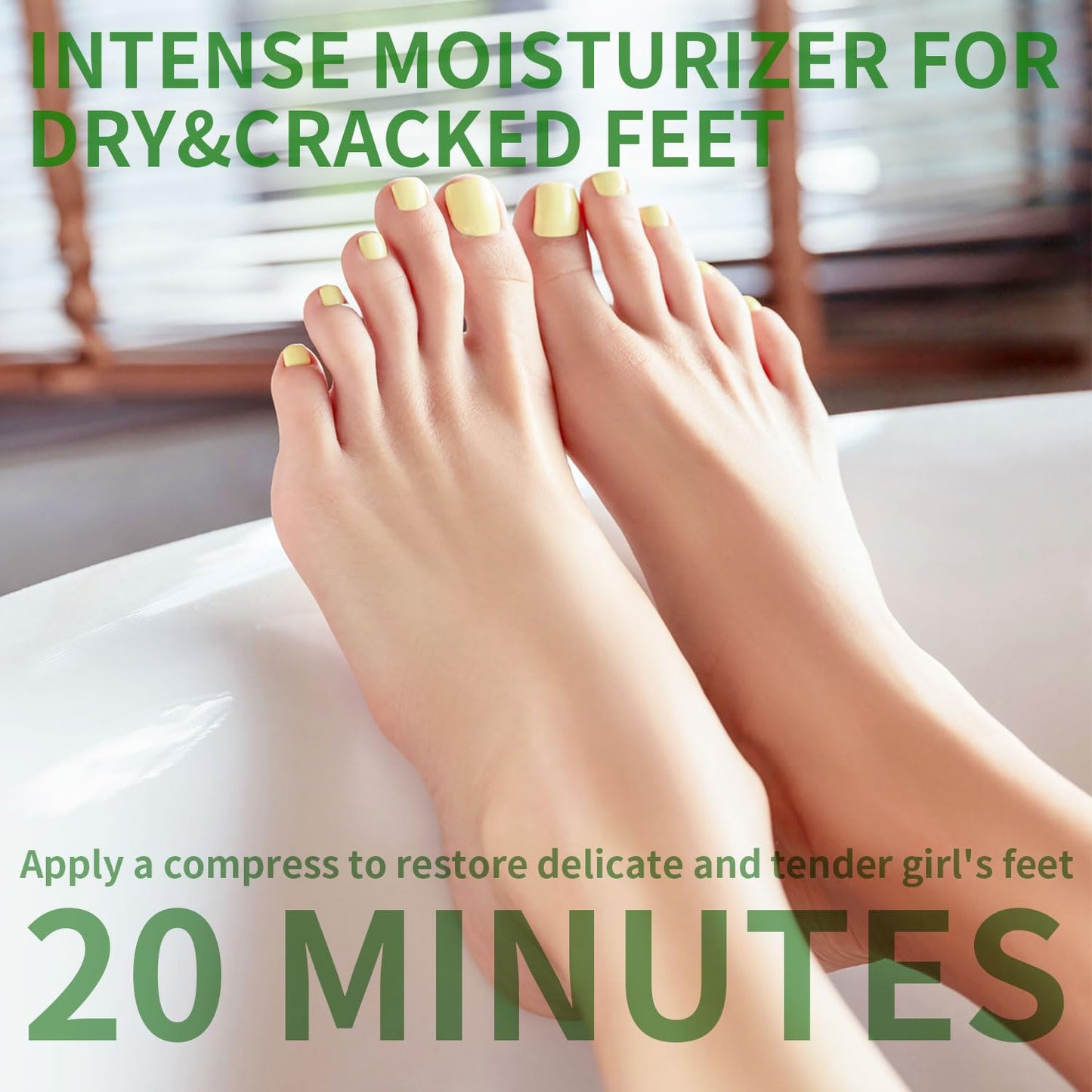 SULADEC Moisturizing Foot Mask with Shea Butter and Goat Milk, Hydrating Foot Masks for Dry Cracked Feet, Dry Skin Moisturizer for Soft and Smooth Beauty and Personal Care SULADEC