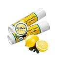 Desert Oasis Skincare | USDA Organic Lemon Lip Balm - 70% Jojoba Oil with Beeswax - Steam Distilled Lemon Essential Oil - Natural Softens for Dry