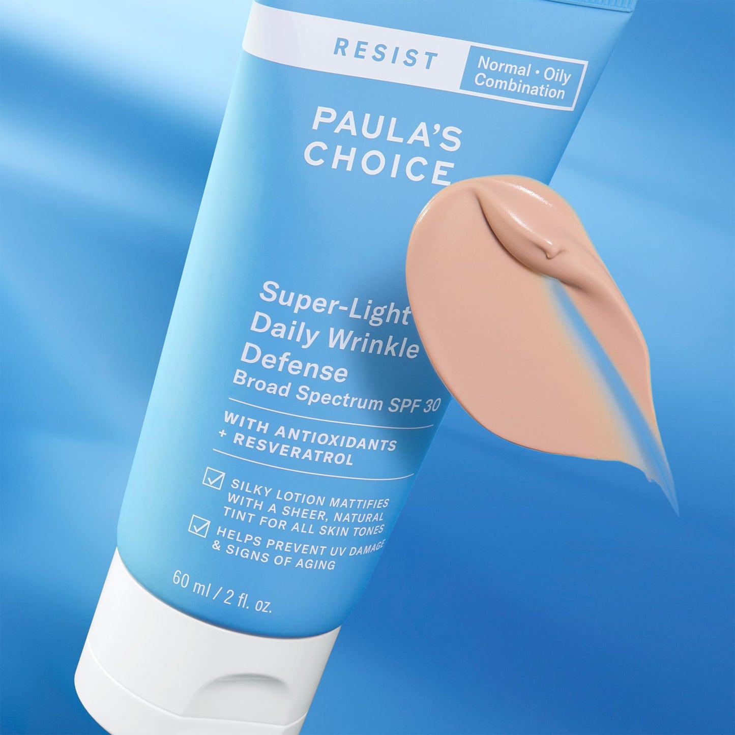 Paula's Choice RESIST Super-Light Daily Wrinkle Defense Mineral Sunscreen, SPF 30 Face Sunscreen for Oily Skin, Matte Tinted Face Moisturizer, UVA/UVB