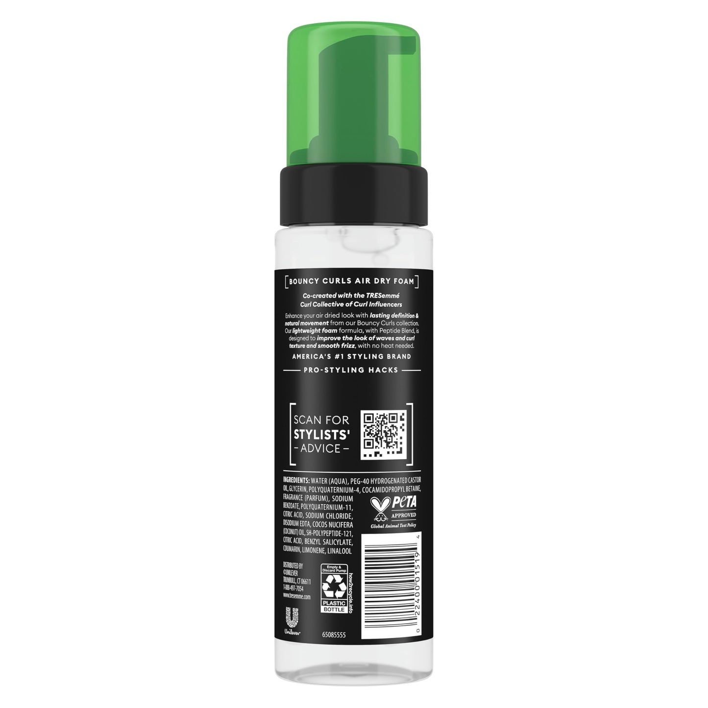 TRESemmé Air Dry Foam 1 ct Bouncy Curls Foam for Humidity Protection, with Peptide Blend, 7.5 fl oz Beauty and Personal Care TRESemmé