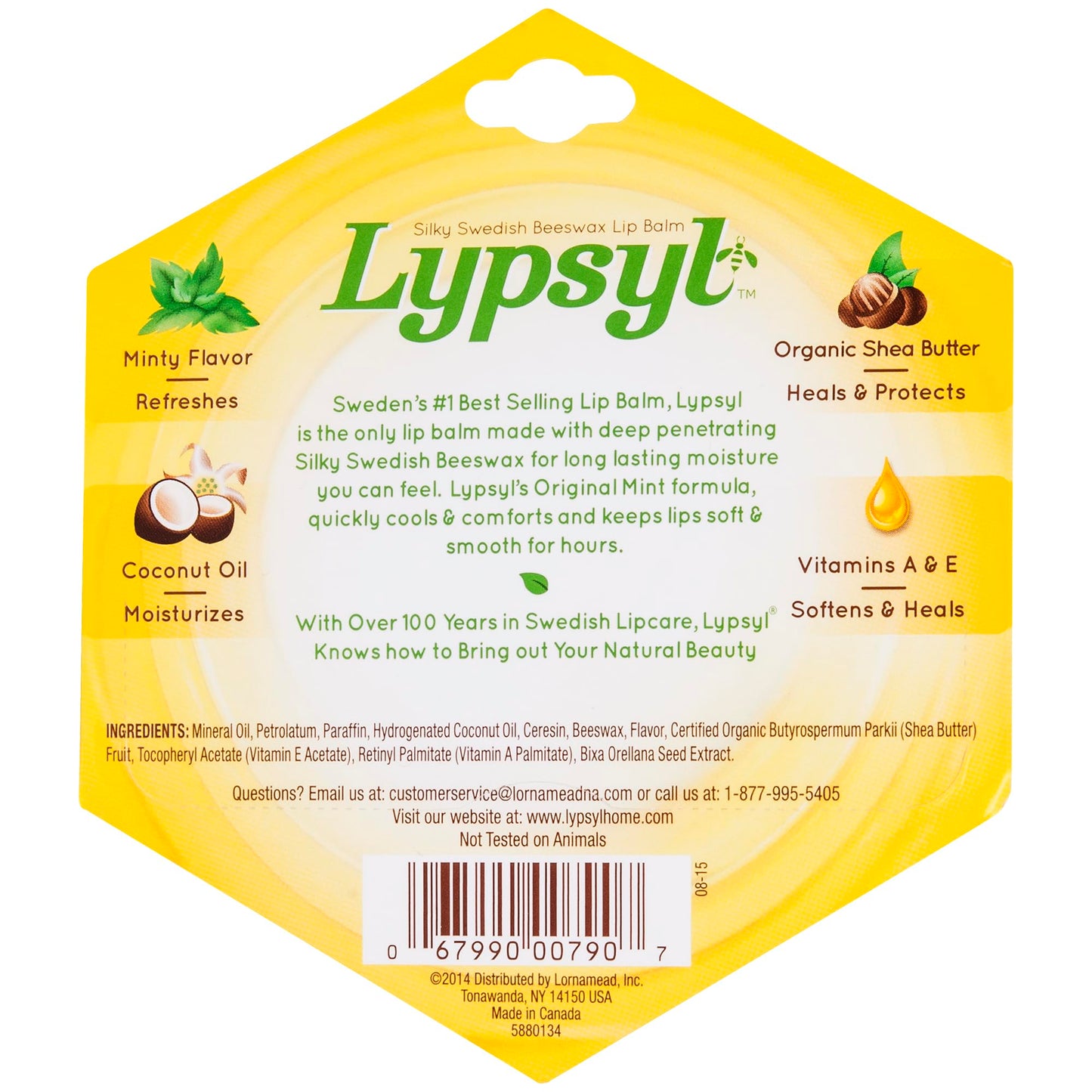 Lypsyl Intense Protection Original Mint, Lip Balm 0.10 oz (Pack of 10)