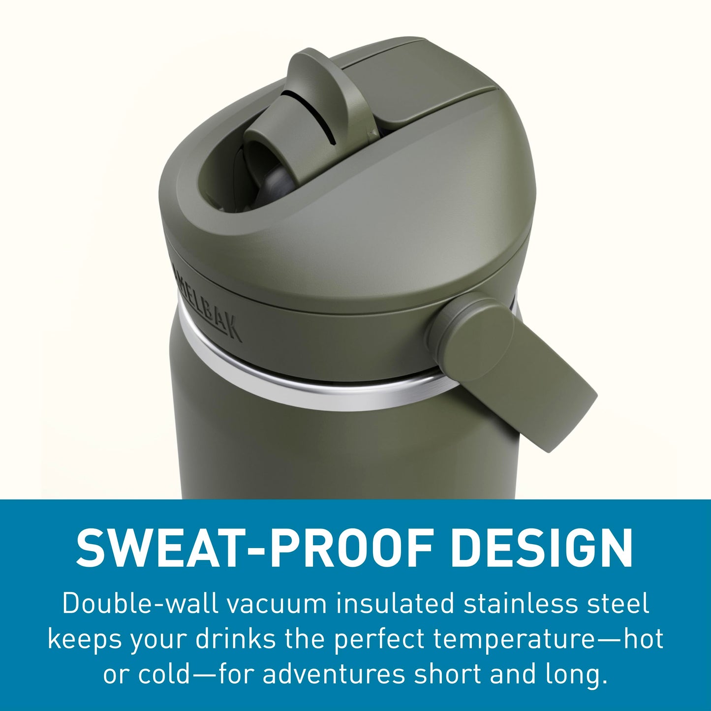 CamelBak Thrive Flip Straw Insulated Stainless Steel Water Bottle Moss, 20oz