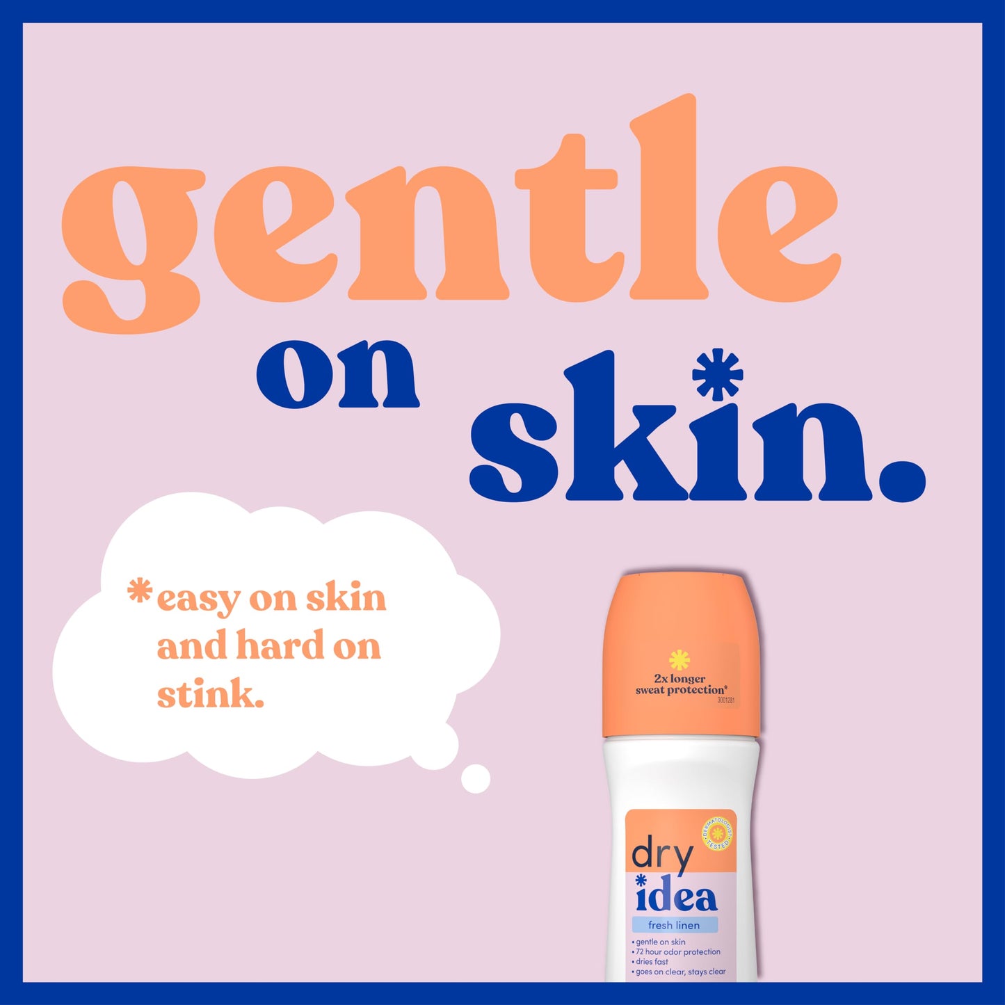 Dry Idea Fresh Linen Scent Roll On Deodorant & Antiperspirant for Women - Gentle on Sensitive Skin, 2X Longer Sweat Protection, 72Hr Sweat & Odor