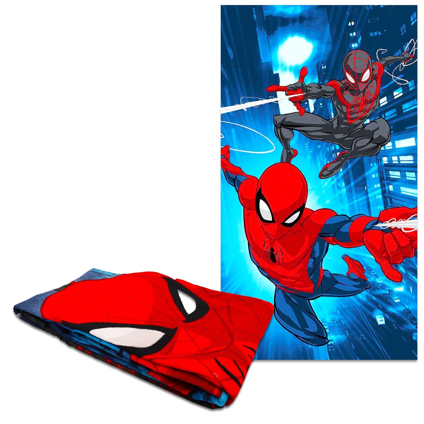 Spiderman Beach Towel Set - Bundle of a 40" x 72" Spiderman Beach Towel with Stickers and More | Marvel Beach Accessories