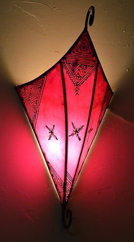 Henna Lamps & Sconces Moroccan Handmade Goat Leather Sconce Henna Tattoo Shade