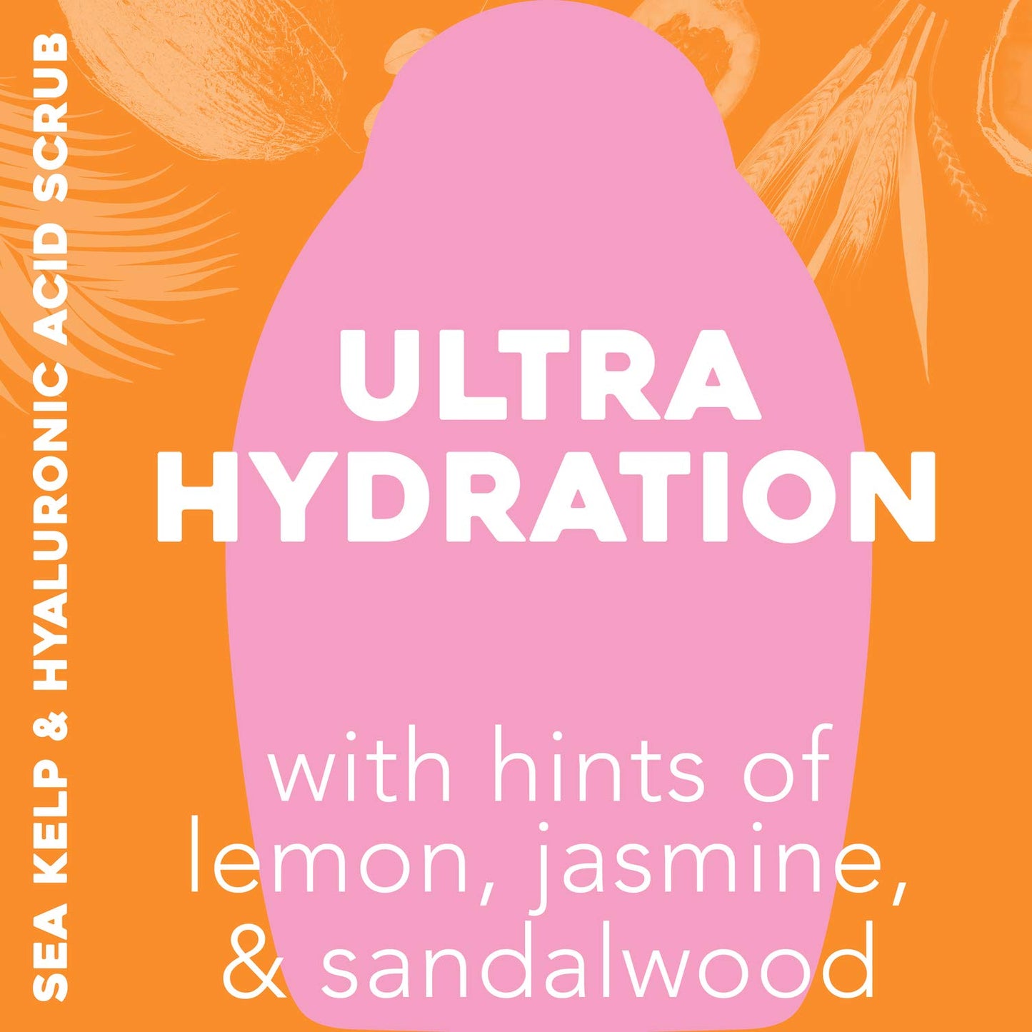 OGX Hydration + Sea Kelp & Hyaluronic Acid Sulfate-Free Lightly Moisturizing Body Scrub with Black Rice, Gentle Exfoliating Daily Body Wash to Soften Beauty and Personal Care OGX
