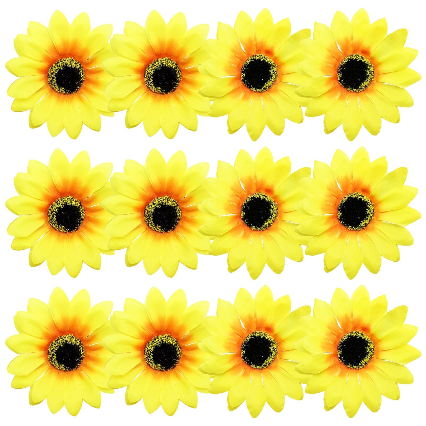12 Pieces Sunflower Hair Clips Alligator Pins Accessories 3.9 inches for Wedding Party Boho Beach Photography Christmas Decorations