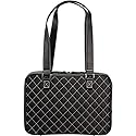 Monaco Handbag Black Quilted w/White Trim