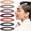 CustomyLife 7pcs Matte Snap Hair Clip for Women, Non-Slip Large Enamel Hair Barrettes Alligator, Rustproof Oval Hair Pin Accessories for Long Short