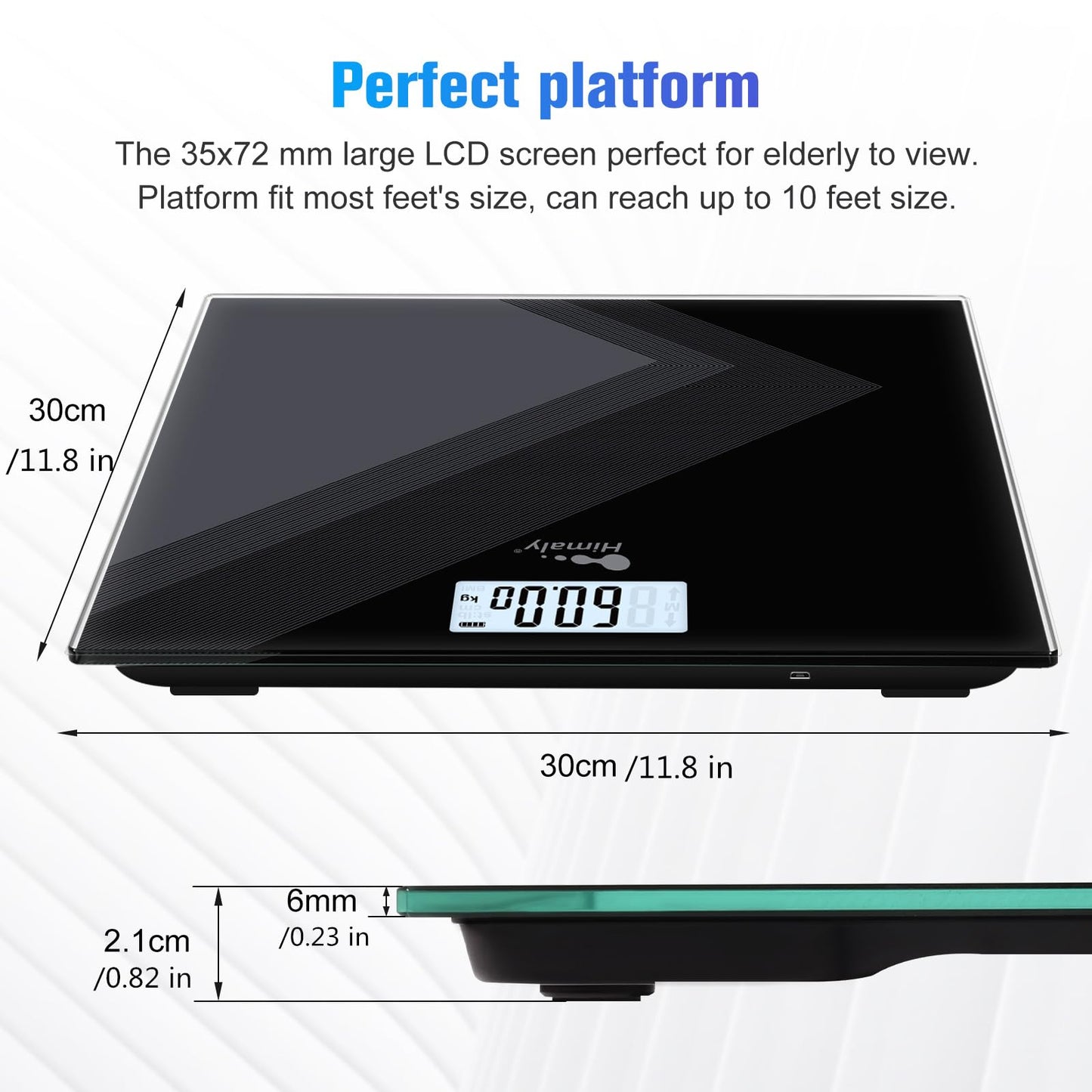 himaly Digital Body Weight Scale, USB Rechargeable Bathroom Scale with Step-On Technology, Back Light Display, Digital Weight Scale, 400Ibs/180kg…