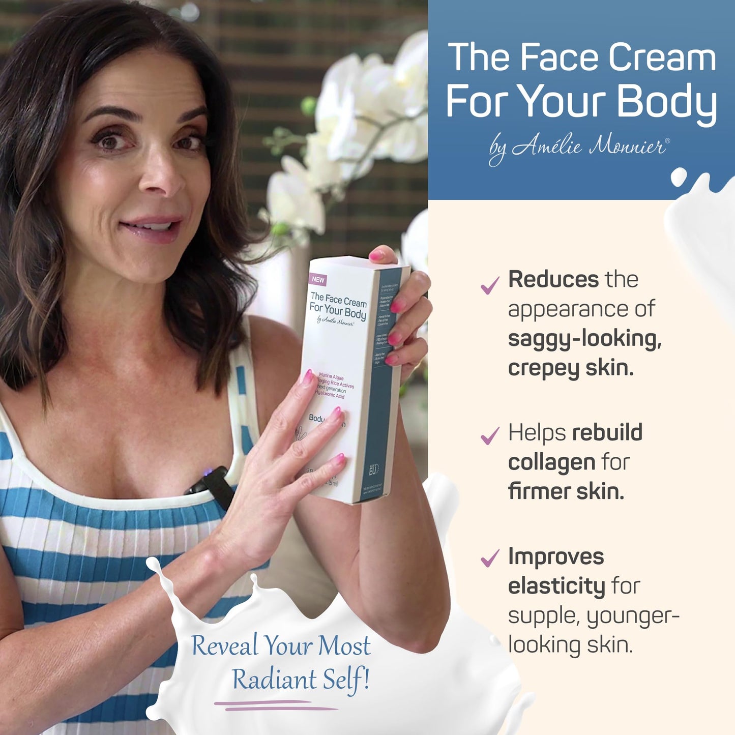 Crepe Firming Advanced Cream - European Hi-tech Skin care - Hyaluronic Acid in the 50-3000 kDa Molecular Spectrum - Tightening & Lifting Collagen