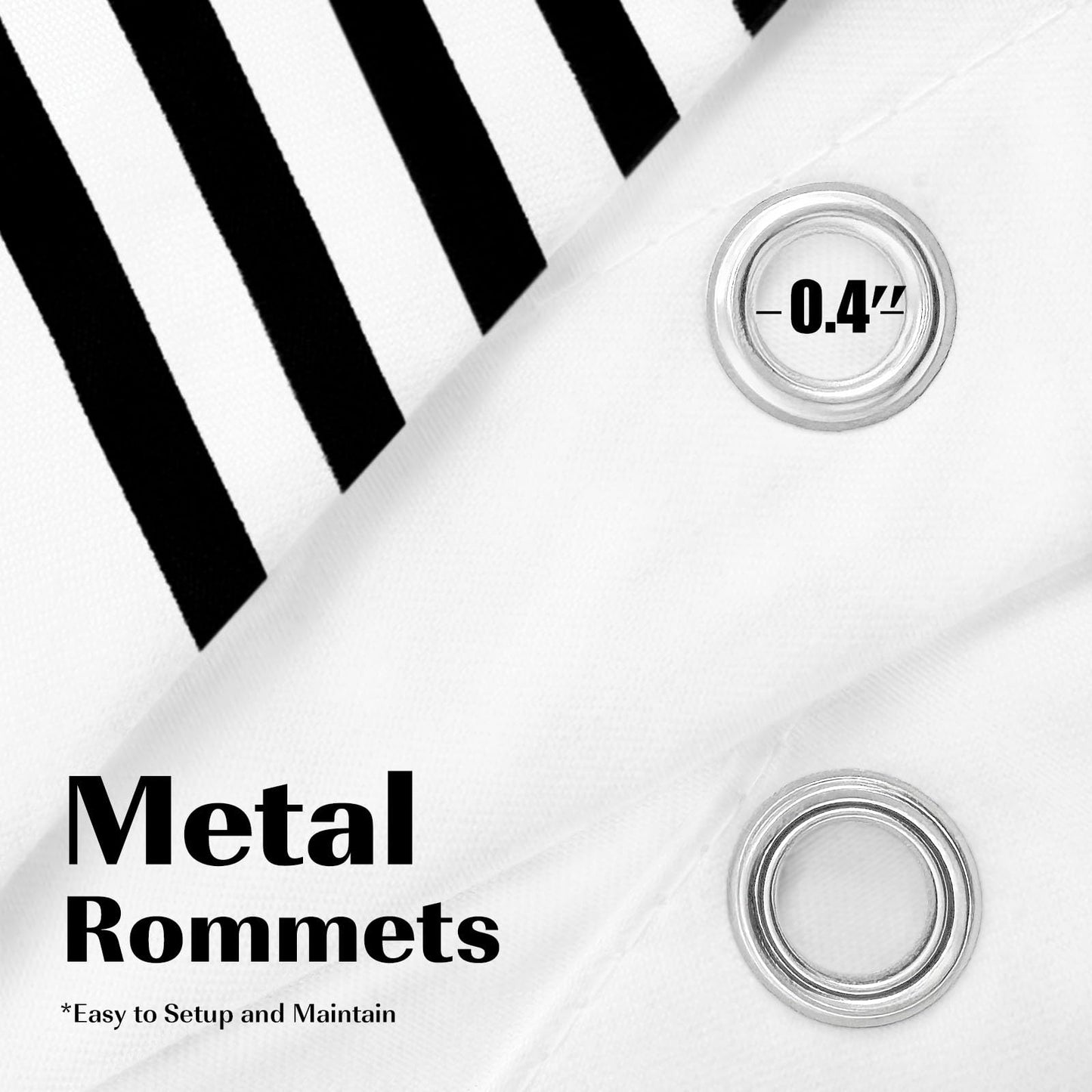 Seasonwood 96 inch Extra Long Shower Curtain Black and White Shower Curtain with Tassel 72" W x 96" L Farmhouse Striped Shower Curtains for Bathroom…