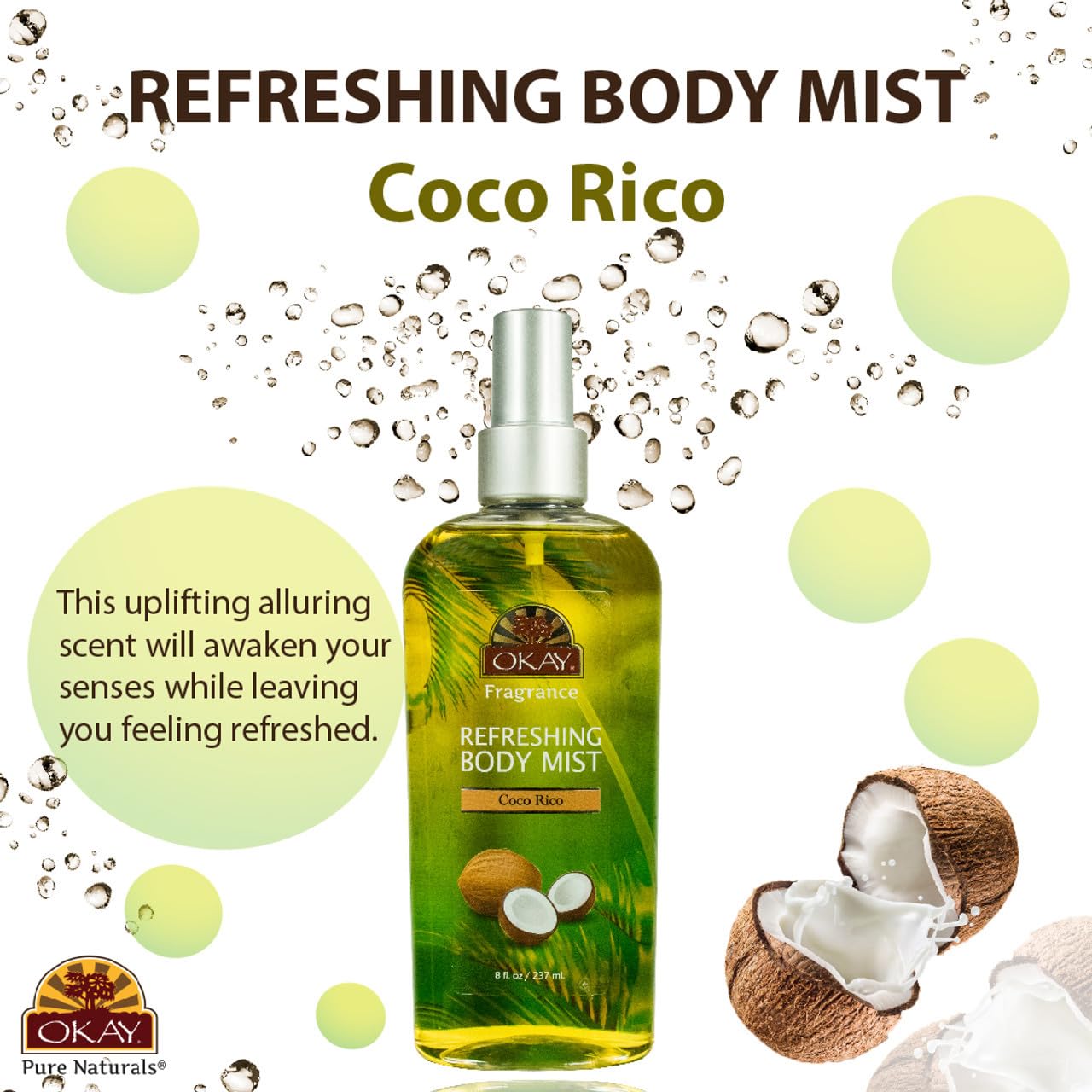 Refreshing Body Mist Coco Rico Leaves You Beautifully Scented Fully Refreshed Will Awaken Your Senses Leaving You Feeling Revitalized Silicone,Paraben