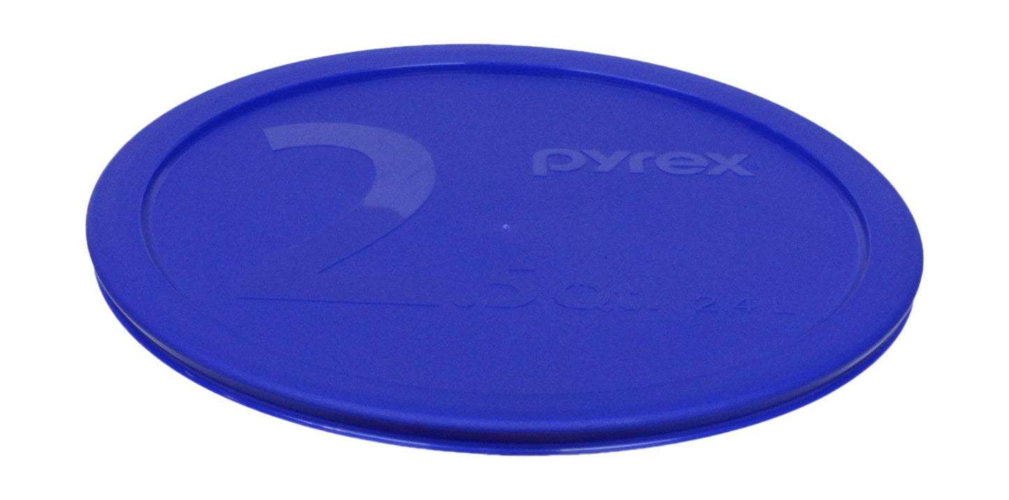 Pyrex 325-PC 2.5qt Blue Mixing Bowl Food Storage Replacement Lids (2-Pack) - Made in USA