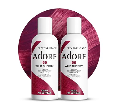 Adore Semi Permanent Hair Color (069 Wild Cherry) (2 Pack) | Vegan & Cruelty-Free Red Hair Dye | No Ammonia, No Peroxide, No Alcohol | 4 Fl Oz