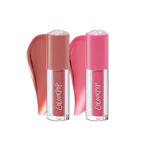 ColourPop HydraPop Glossy Lip Stain Duo - Pink & Warm Nude Hydrating Lip Gloss Set That Fades Into A Soft Tint - Non-Drying & Long-Lasting