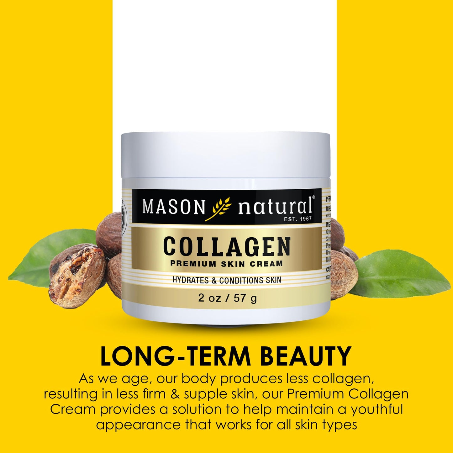 MASON NATURAL Collagen Premium Skin Cream, Women’s Anti,Aging Face & Body Daily Moisturizer for Hydration & Firmness, Pear Scent, 4 oz
