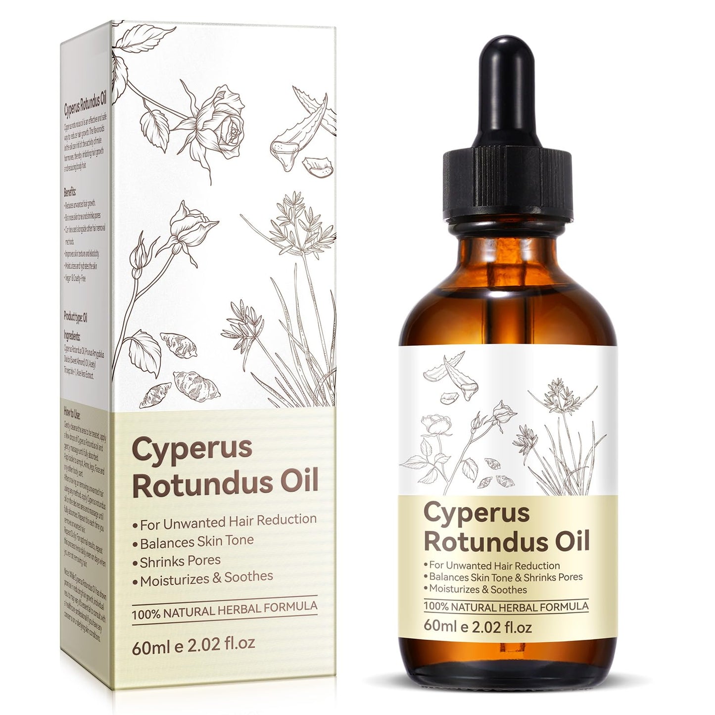 Cyperus Rotundus Oil, Natural Cyperus Rotundus Oil for Hair Removal, Reduces Unwanted Hair Growth, Moisturizes & Soothes The Skin, Reducing Body Hair Beauty and Personal Care Uruses Default Title