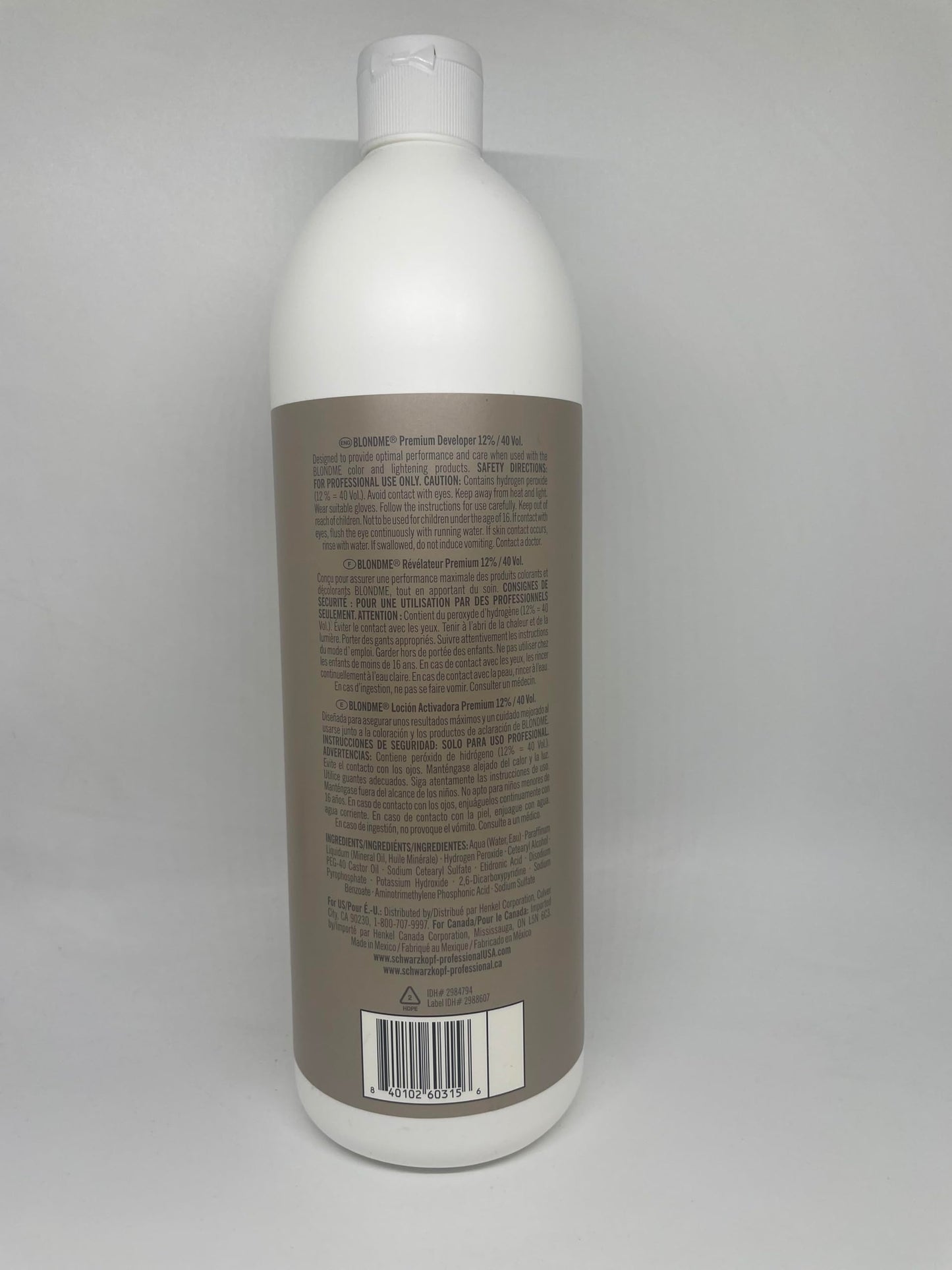 Blonde Me Lightener 9+ Bleach 800g with Blonde Me 12% / 40 Volume Developer 1L and Pin Tail Comb - Professional Hair Bleach Kit for Maximum Lift