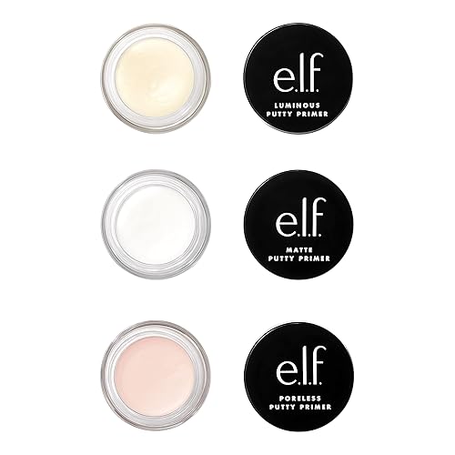 e.l.f. Cosmetics Putty Primer Trio, Includes Poreless Putty, Matte Putty & Luminous Putty, Travel Size, 0.14 Oz (4g) Each, 0.14 ounces