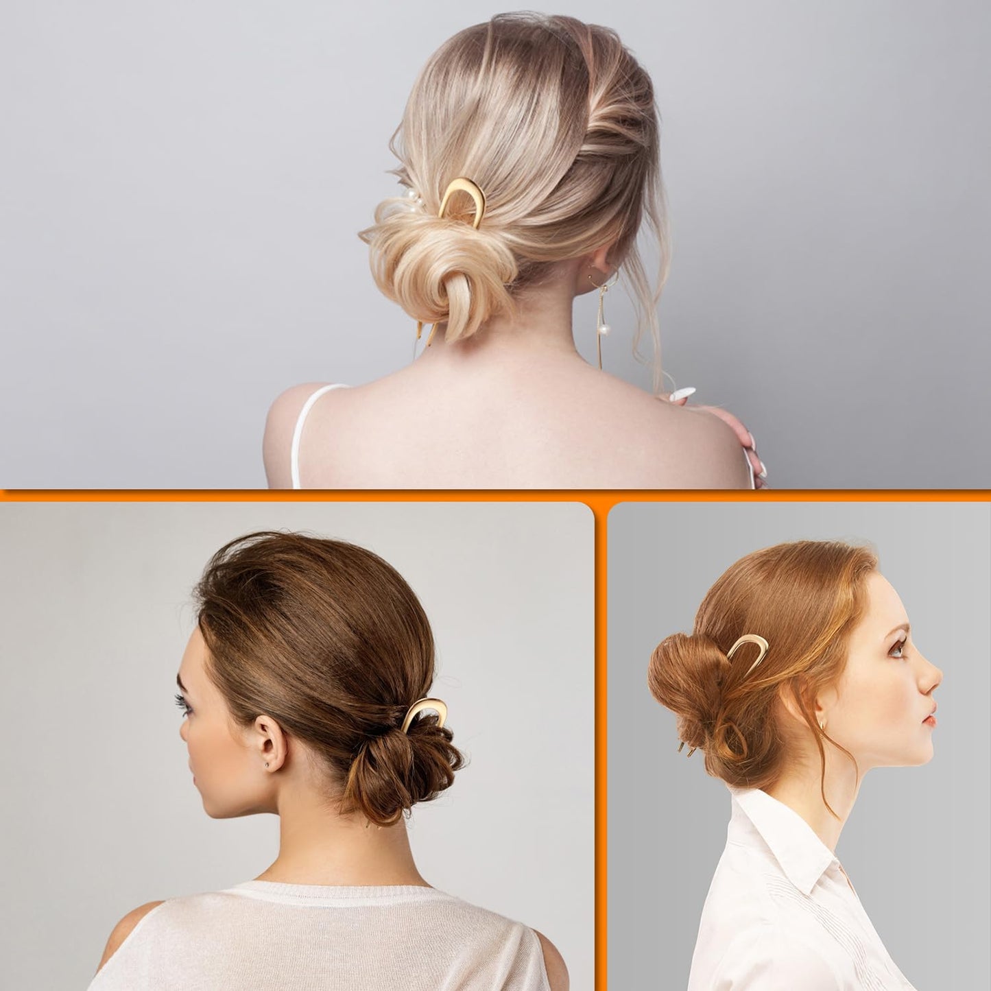 BEoffer French Hair Pin 3PCS Metal Hair Pins for Women Elegant French Twists, Buns and Updos with No Hair Damage, U-shaped French Pin Great Hold Beauty and Personal Care BEoffer