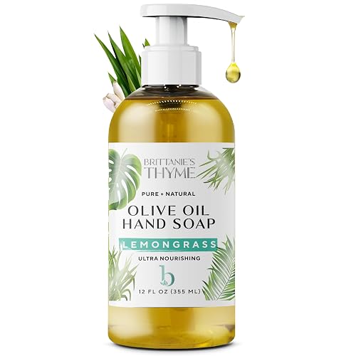 Brittanie’s Pure Castile Liquid Soap Refill, Lemongrass, 12 Ounce | Dish Soap, Hair & Body, Home, Gentle and Pure, Made with Natural Luxurious Oils
