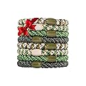 Green Hair Ties for Thick Hair, Grab & Go Ponytail Holders, 8 Pack, Cadet, Thick No-Crease Bands with Strong Hold, Damage-Free Design, Earthy Neutral