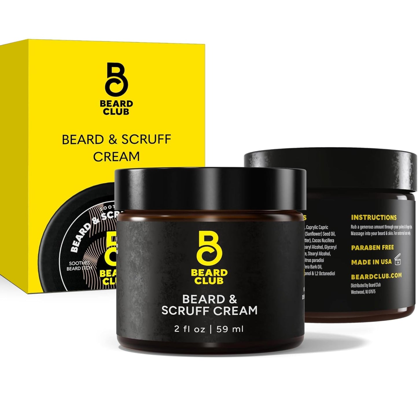 The Beard Club Biotin Beard Cream - Moisturizing and Hydrating Shea Beard Butter for Healthier Facial Hair & Skin
