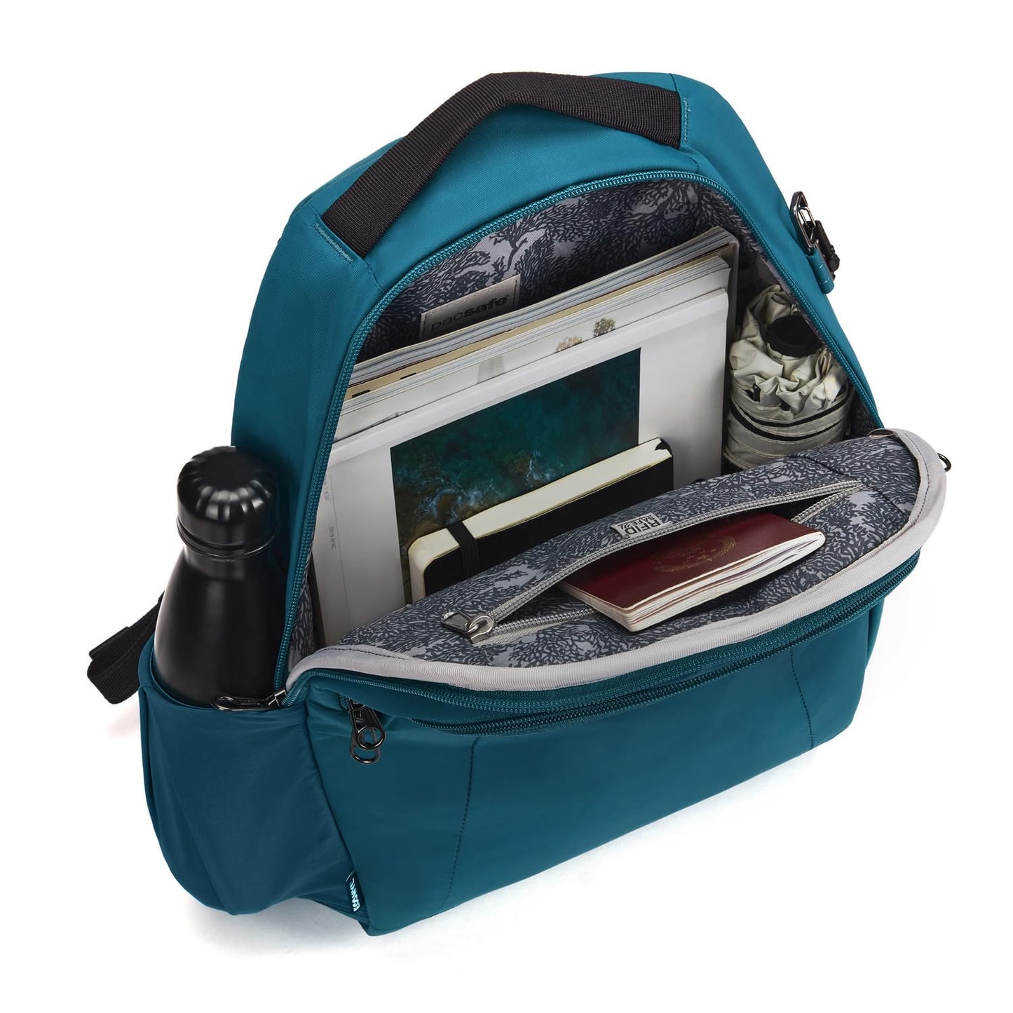 Pacsafe Metrosafe LS350 15 Liter Anti Theft Laptop Daypack/Backpack - with Padded 13" Laptop Sleeve, Tidal Teal