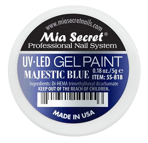 Mia Secret Professional Nail System UV/LED Gel Paint - 5 grams (Majestic Blue) Beauty & Personal Care Mia Secret