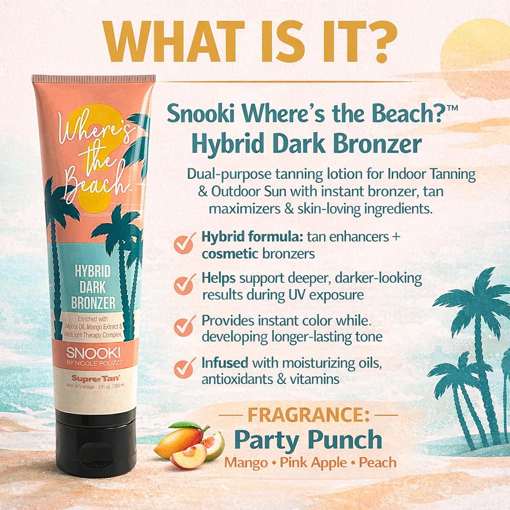 Snooki Wheres the Beach Hybrid Dark Tanning Bronzer 9oz