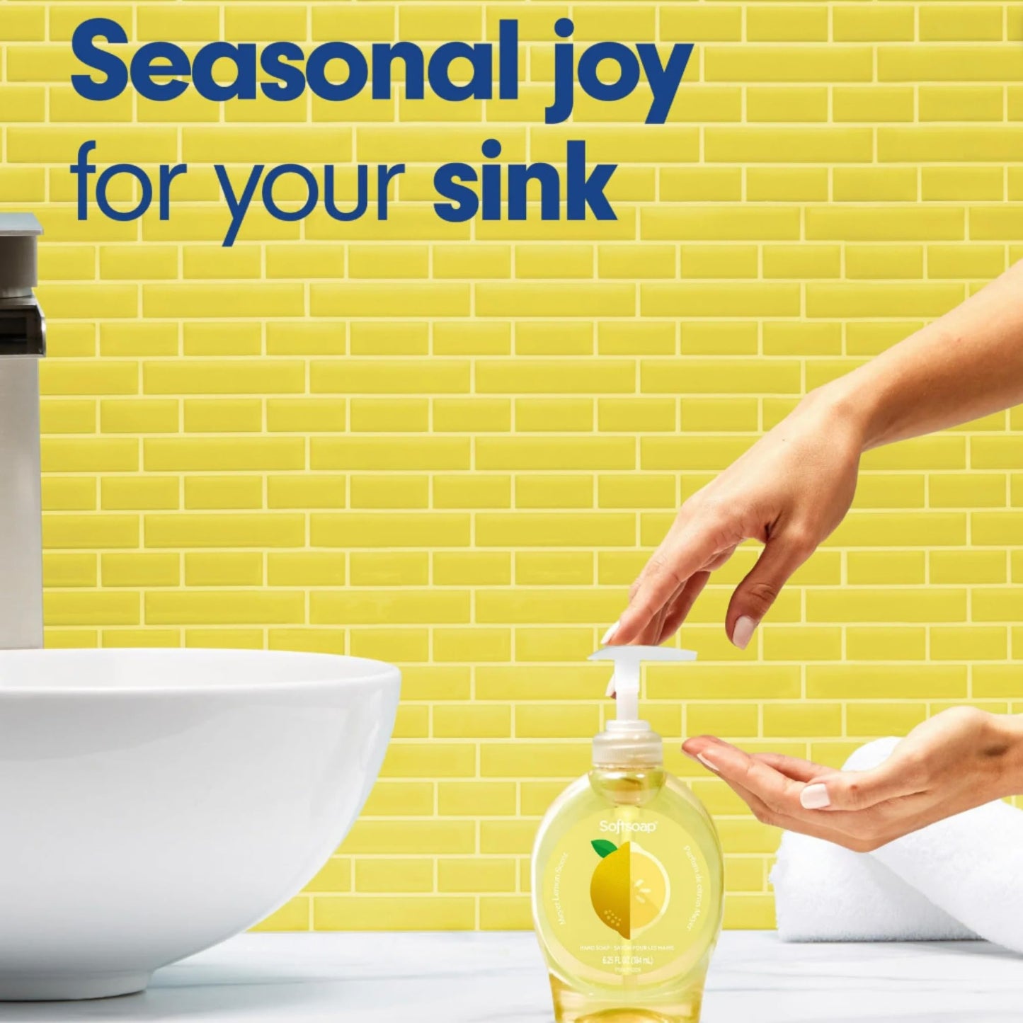 Softsoap Liquid Hand Soap with Pump, Limited Edition Summer Scents, 6.25 Fl Oz, 6 Pack (Lemon)
