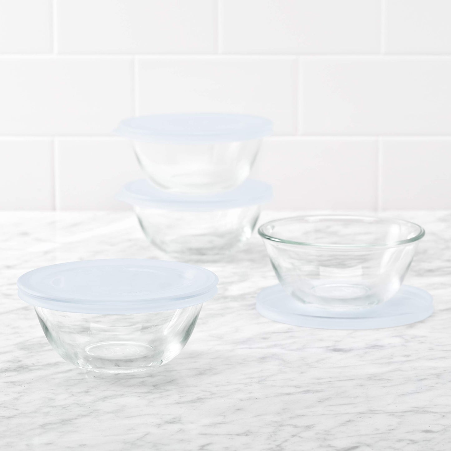 OXO 11205500 Good Grips 8-Piece Glass Prep Bowl Set, One Size, Clear