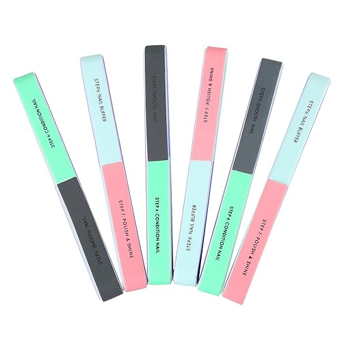 Mudder Multi Side Nail File and Buffers Nail Sanding Block Professional Filer Board and Shiners Cosmetic Manicure Suit for Home Salon, 7 Ways (6Pack)