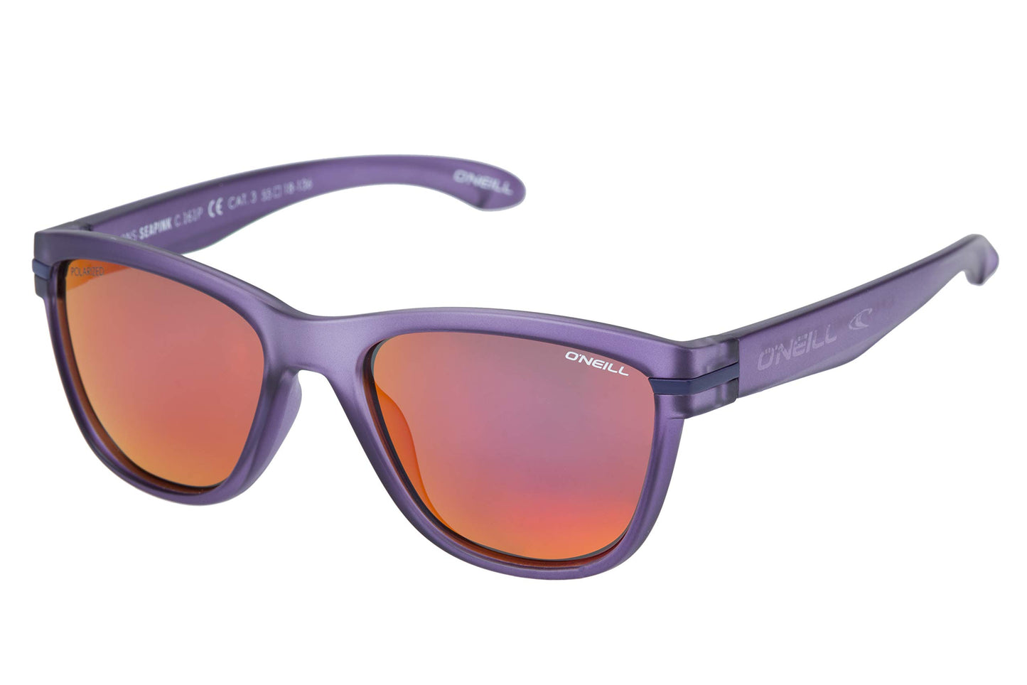 O'Neill Seapink Polarized Cateye Sunglasses Matte Purple Crystal 55 mm