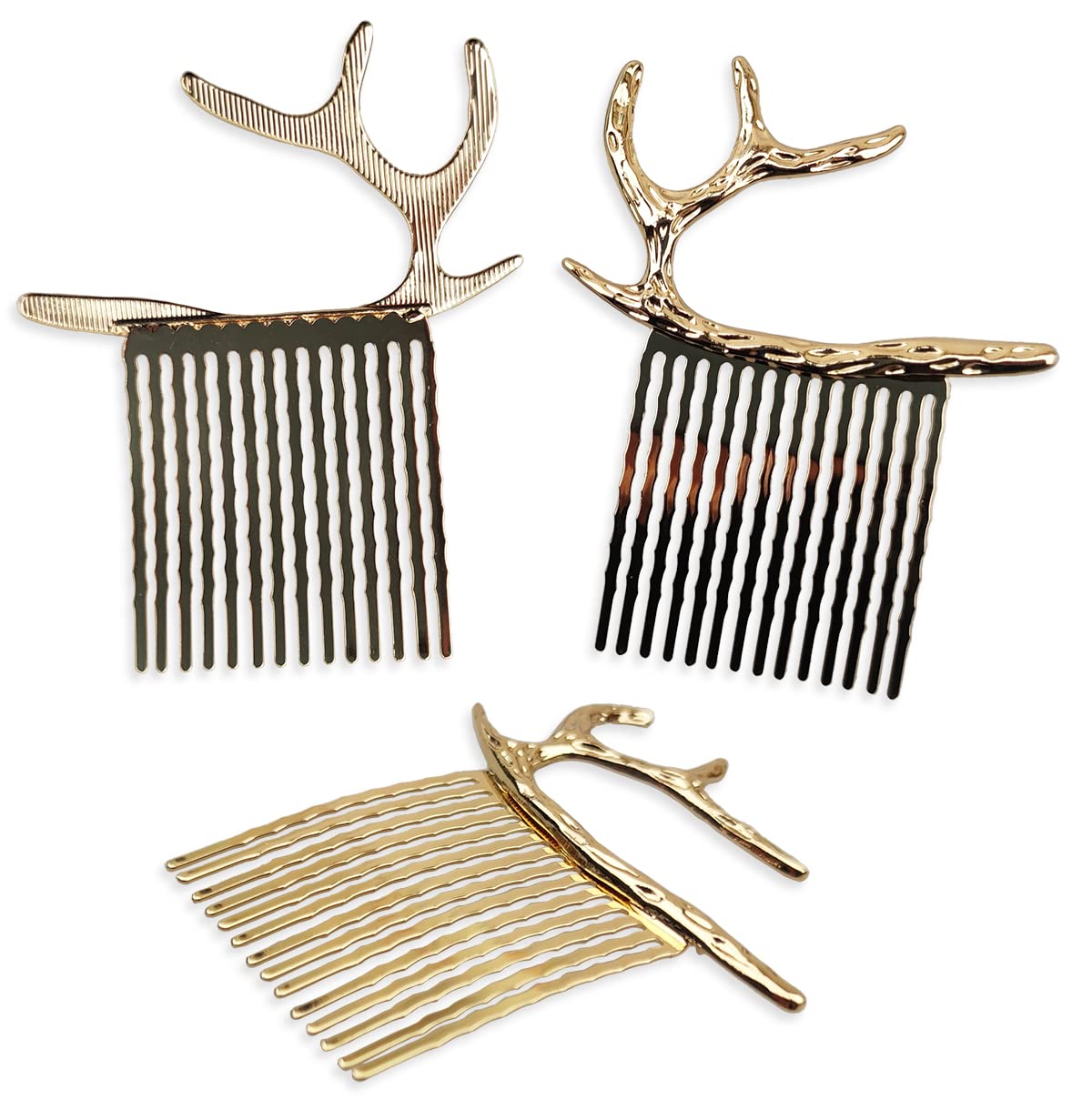 GRY 4PCS Alloy Hair Side Combs Metal Hair Clips with Teeth Hair Clips Combs French Twist Hair Accessories for Women and Girls