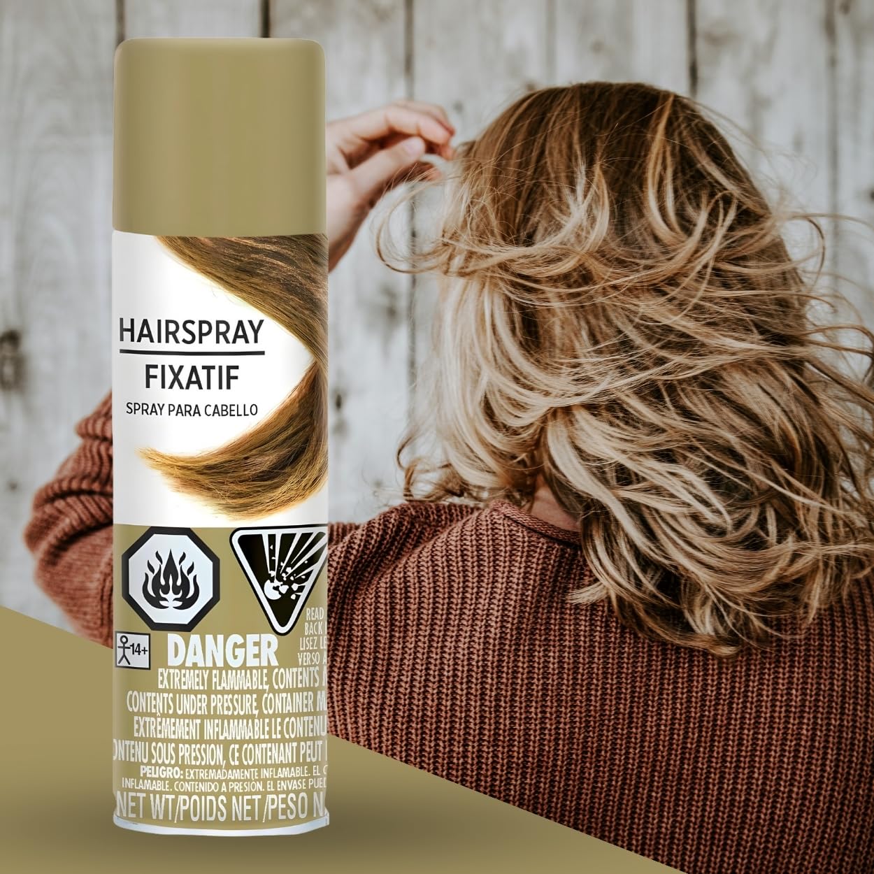 Shimmer Gold Hair Spray Color - 3 oz. (1 Count) - Instantly Transforms Your Look, Ideal for Parties & Cosplay