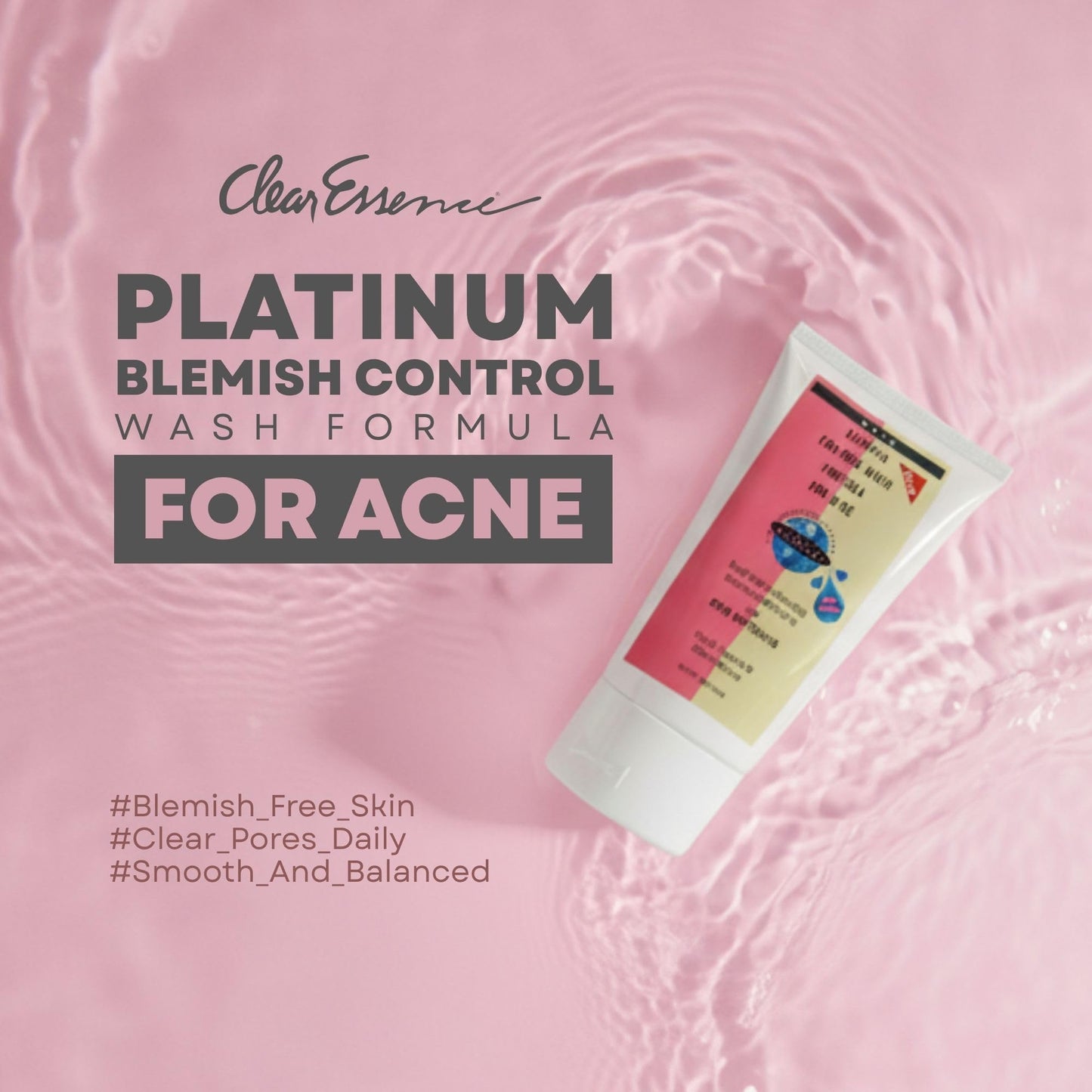 Clear Essence Platinum Blemish Control Wash Formula Acne Face Wash 5oz, Facial Cleanser for Oily Skin, Acne & Blemishes, Gentle Foaming Acne Cleanser