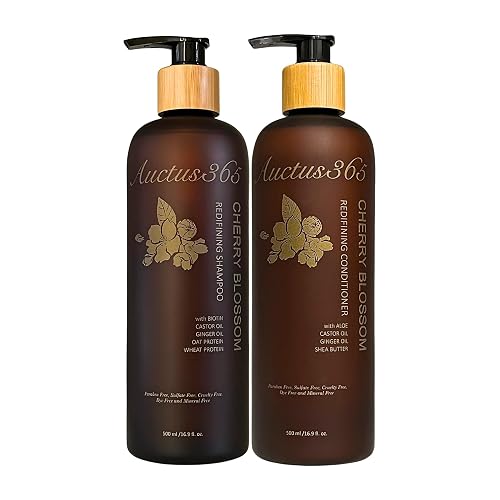 Auctus365 100% Organic Cherry Blossom Shampoo and Conditioner