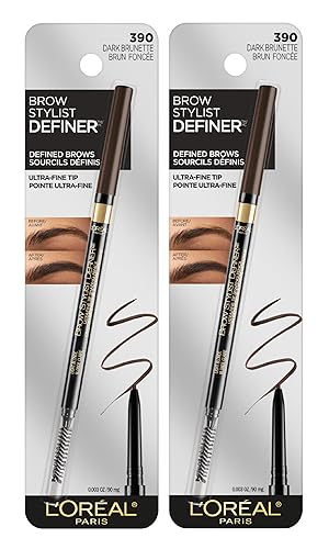 L'Oreal Paris Makeup Brow Stylist Definer Waterproof Eyebrow Pencil, Ultra-Fine Mechanical Pencil, Draws Tiny Brow Hairs and Fills in Sparse Areas