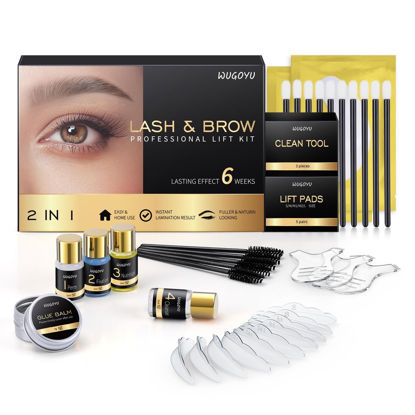 Lash Lift Kit - Brow Lamination Kit, Eyebrow Lamination Kit, Professional Eyelash & Brow 2 IN 1 Perm Kit, Eyebrow lift Kit, Fuller & Thicker Brows…