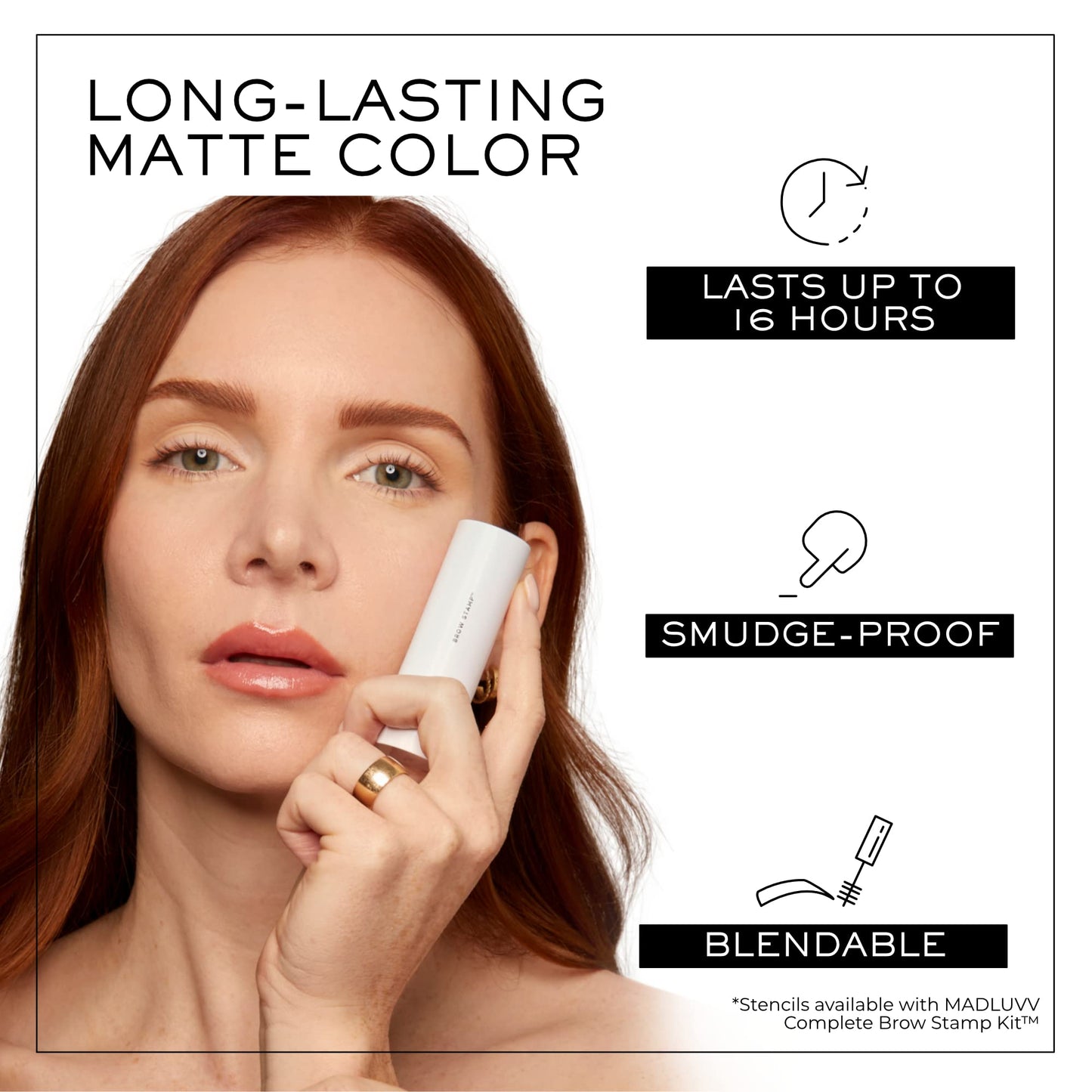MADLUVV Brow Stamp Refill* - Color Stamp for Brows & Root Touch Up for Women & Men, Instantly Conceal Hair Loss, Grey Hair, Thinning Hair