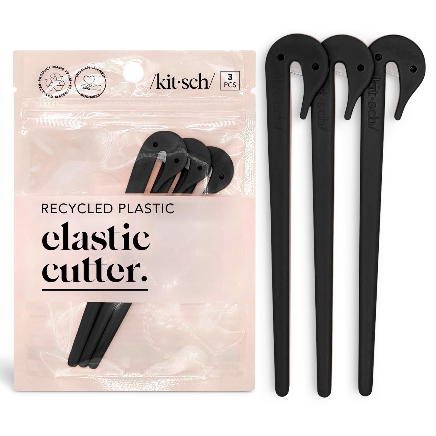 Kitsch Elastic Hair Tie Cutter with 100 Pcs No-Snag Rubber Bands, Remove Elastic Bands Quickly and Effortlessly, 3 Pcs Rubber Band Cutter for Hair | Beauty and Personal Care Kitsch Default Title