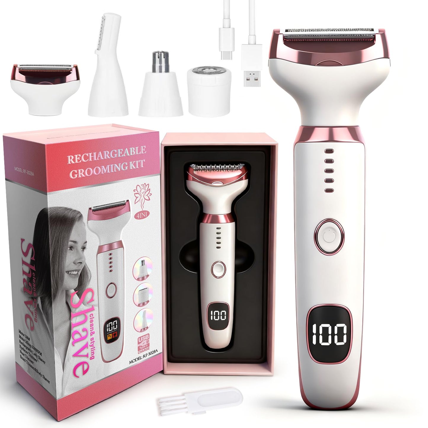 Beanify 2026 LED Display Electric Razor for Women Men,Beauty Women's Wet & Dry Electric Shaver, Painless 4 in 1 Painless Body Razors,Cordless Ladies Beauty and Personal Care Beanify Default Title