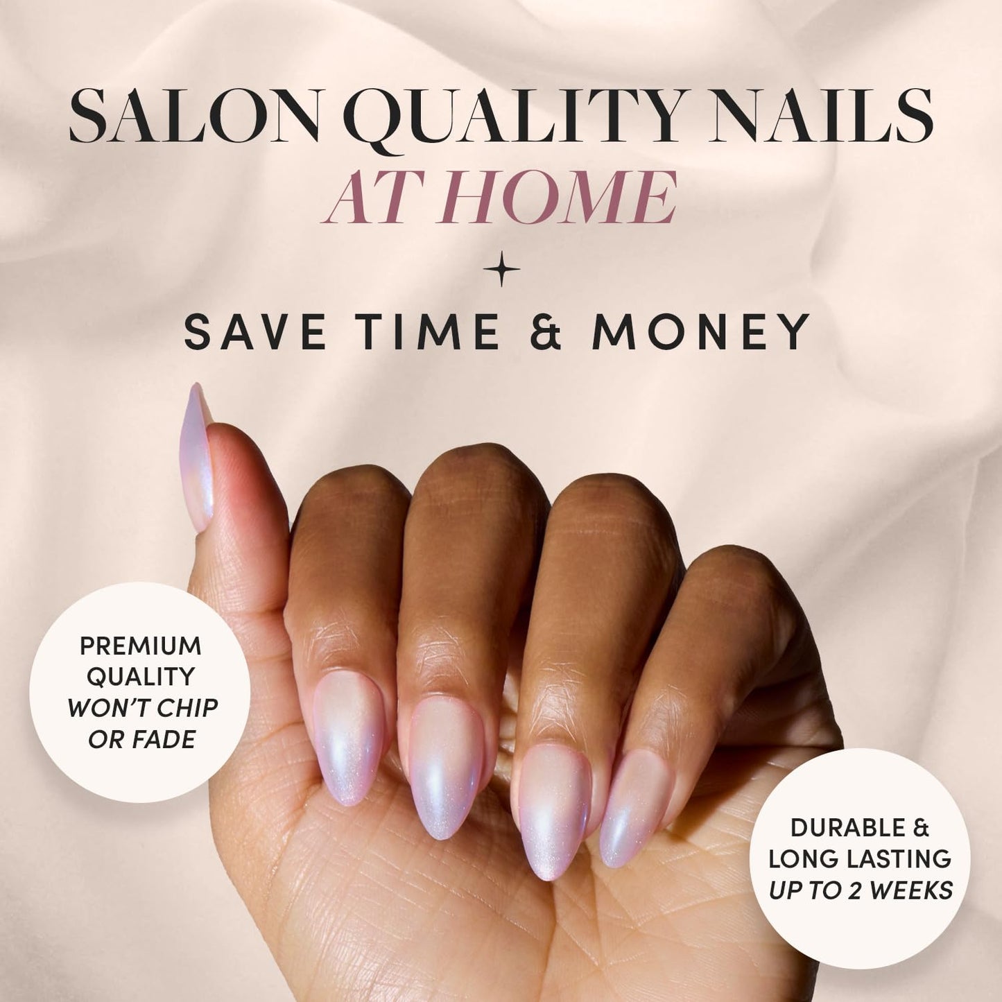 Glamnetic Press On Nails - Polar Day Fake Nails | Short Almond Fake Nails with Ombré Lilac Tips and Glossy Velvet Finish, Salon Quality | 15 Sizes Beauty and Personal Care Glamnetic