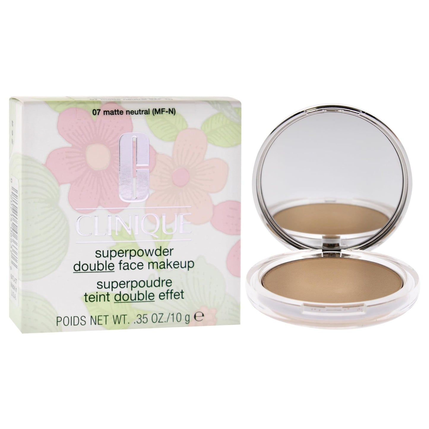 Clinique Superpowder Double Face Powder Foundation Makeup | 2-in-1 Powder + Foundation | Medium Coverage + Matte Finish, 0.35 oz, Light