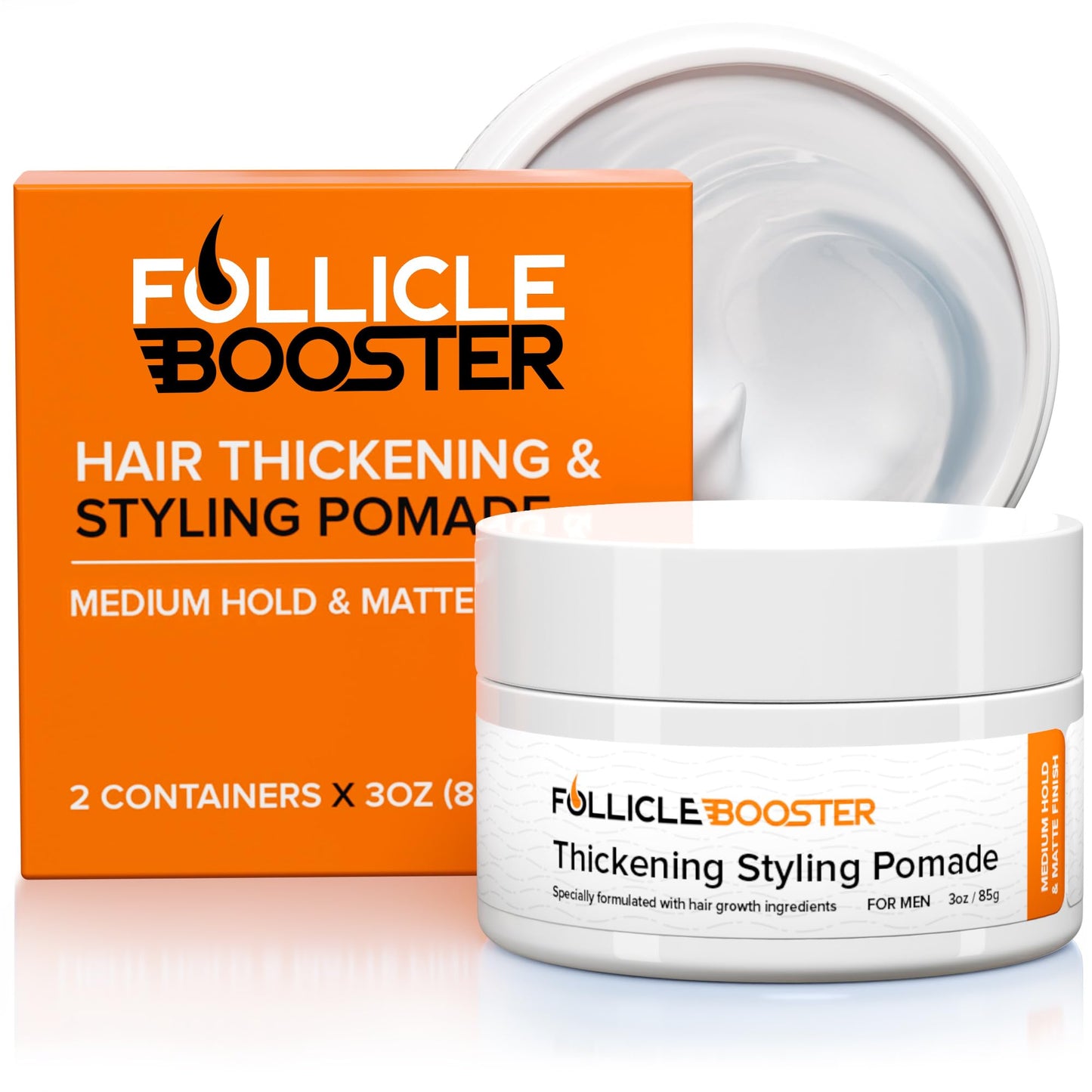 FOLLICLE BOOSTER Hair Growth Pomade - 1 Pack, Infused with Thinning Combating Ingredients, Water-based Cream Formulation, Ethically Sourced, Medium