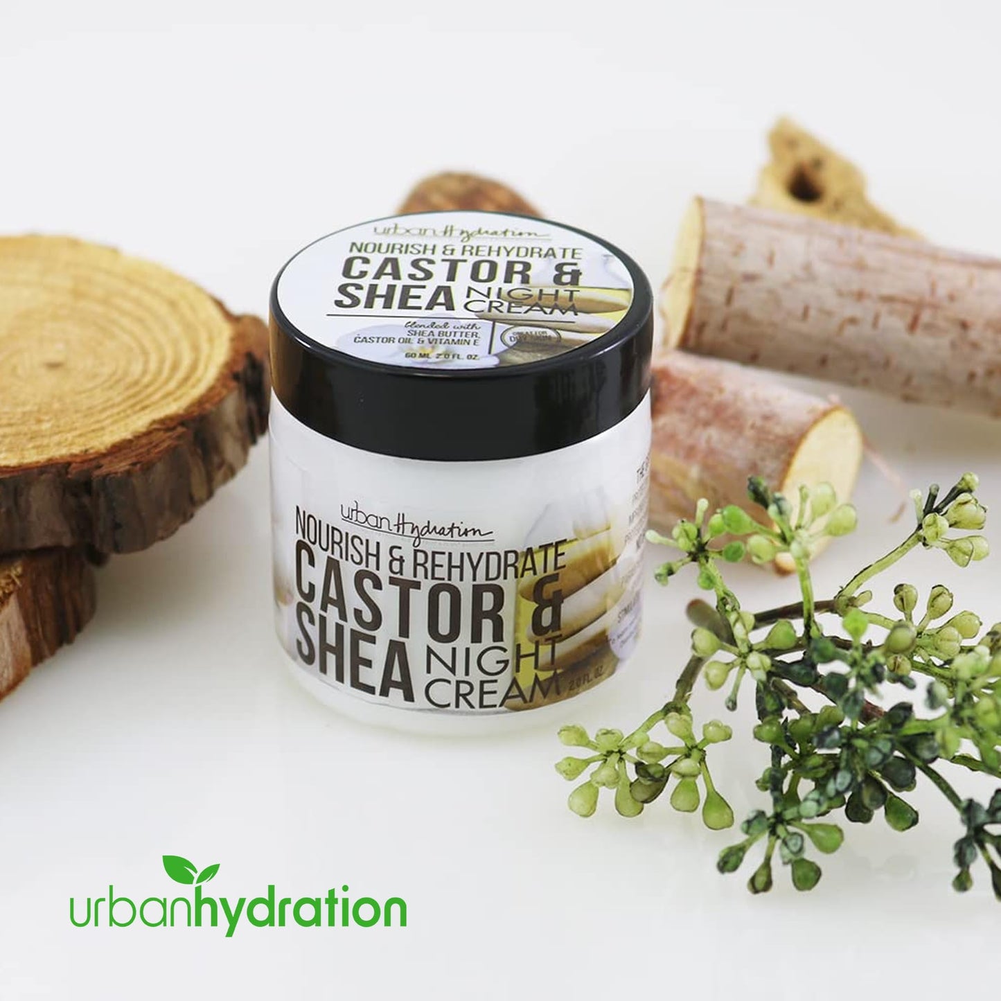 Urban Hydration Nourish and Rehydrate Castor and Shea Night Cream | Helps with Acne, Detoxes, Refreshes and Smooths Skin Overnight, Anti-Aging